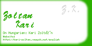 zoltan kari business card